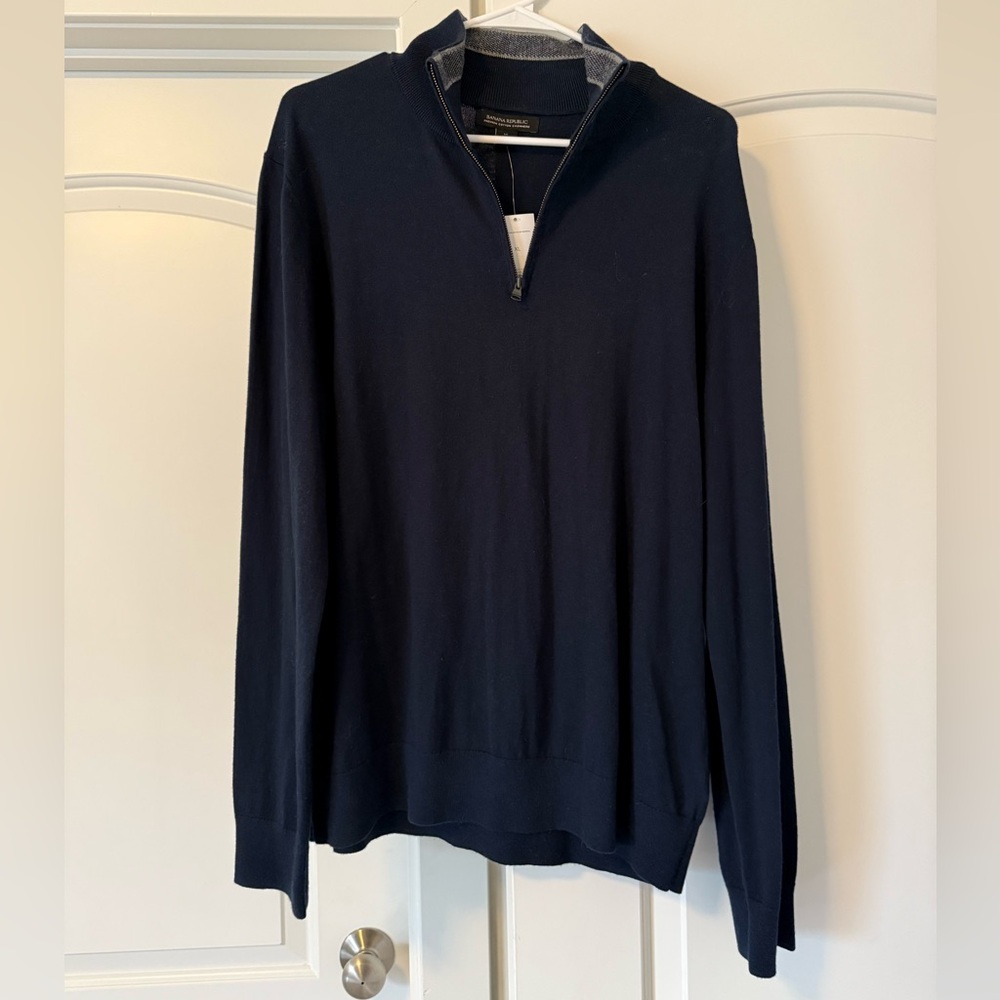 NWT Banana Republic Cotten and Cashmere Blend Quarter Zip Sweater